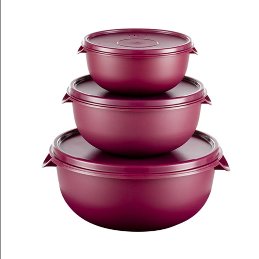 3pc Bowl Set & Lids - Cherry (1.25lt, 2.5lt, 5lt)