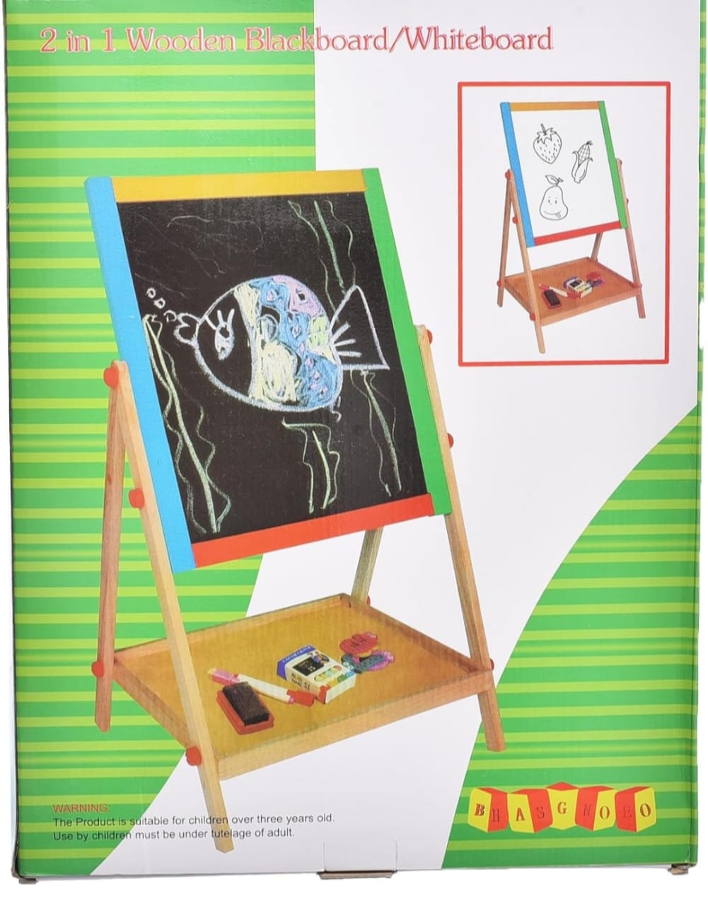 Megnatic Black Board With Chalks And Counter With Durable Material